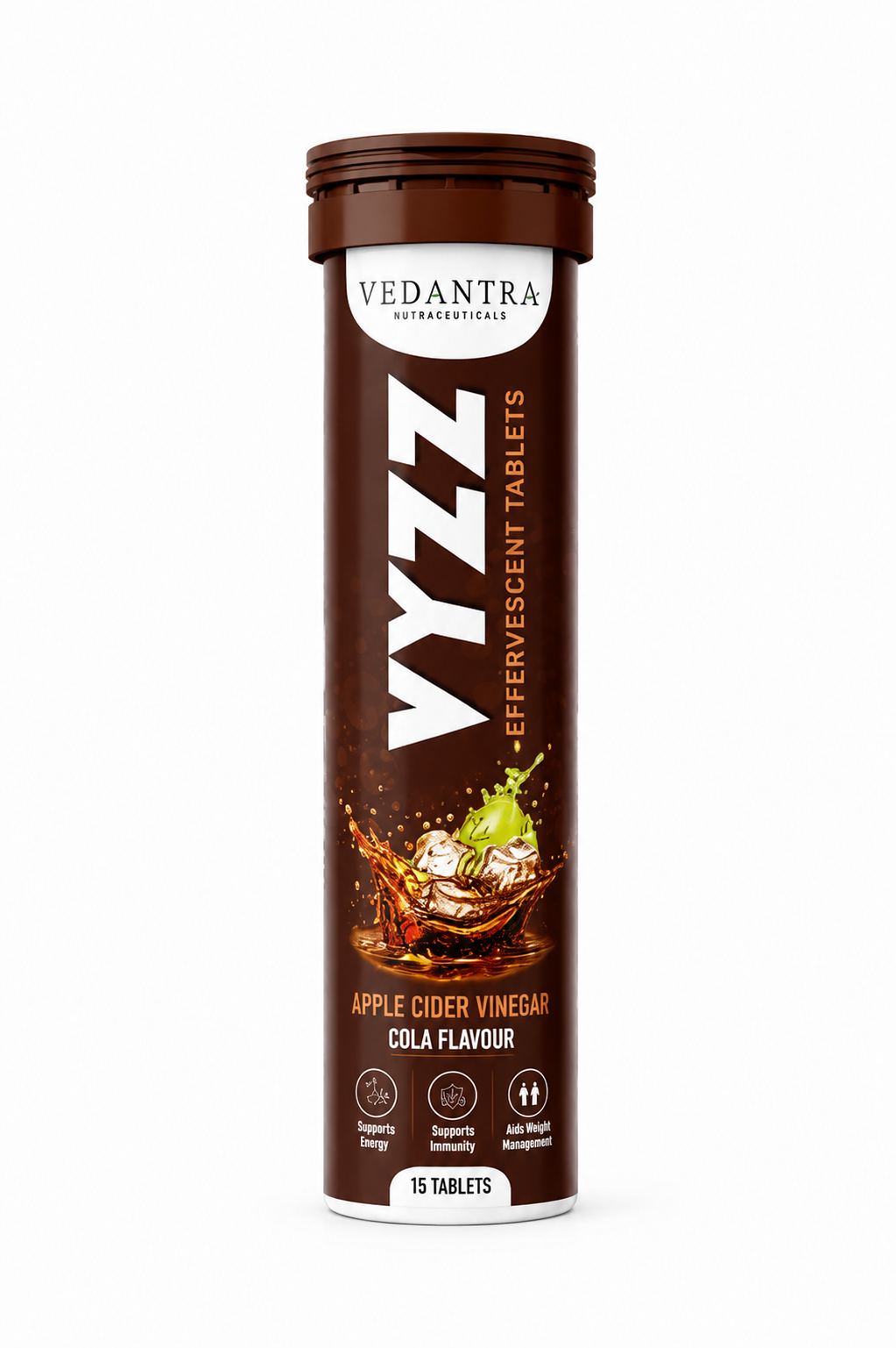 VYZZ  ACV Apple Cider Vinegar Effervescent Tablets – Cola Flavour | 15 Tablets